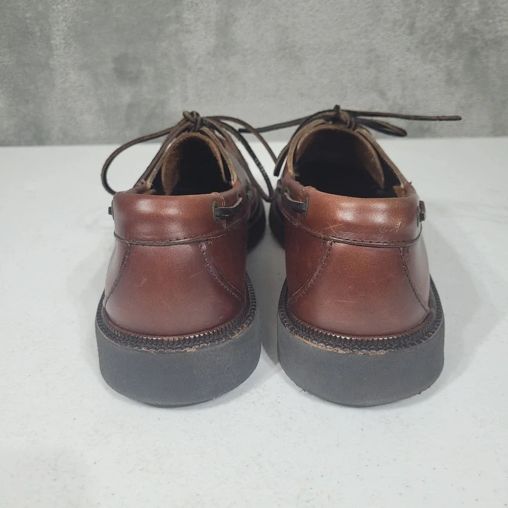 Sebago Lite Boat Shoes Mens 10.5 Brown Lites Deck Camp Shoes Leather USA Made